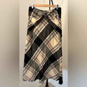 *RARE* Beate Heymann Avant Garde Plaid Maxi Skirt – Wrap/Tie Detail (Sz 8)